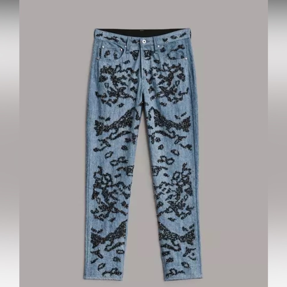 Rag & Bone Blue Denim Rosa Sequin Pants